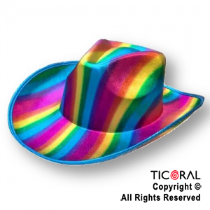SOMBRERO COWBOY TORNASOLADO MULTICOLOR x 1
